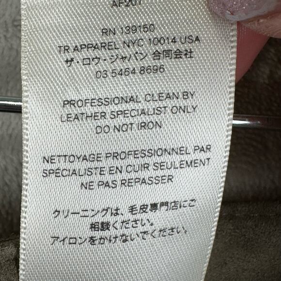 The Row Pants Womens 10 Green 100% Lambskin Suede Straight Pockets High Rise - Picture 9 of 15